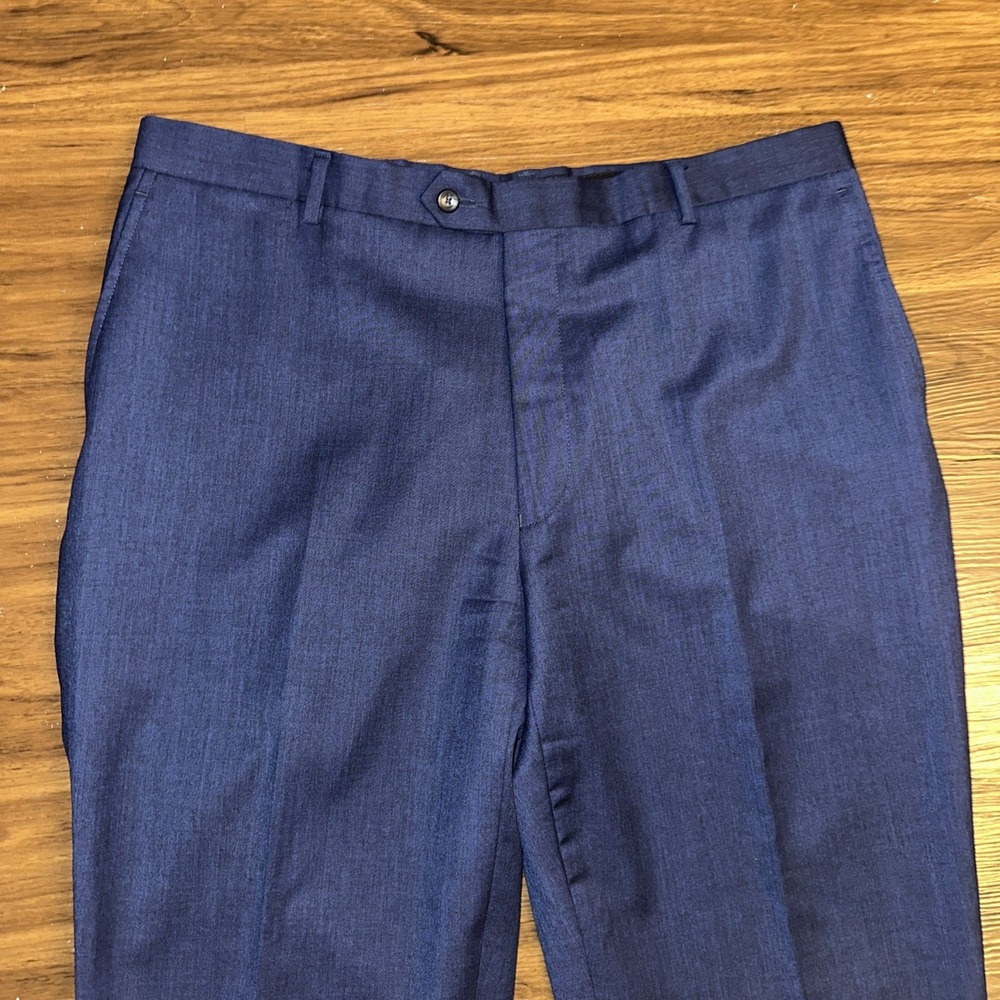 Jos. A. Bank Mens Tailored Fit Executive 40R (38x33) Navy Blue 100% Wool